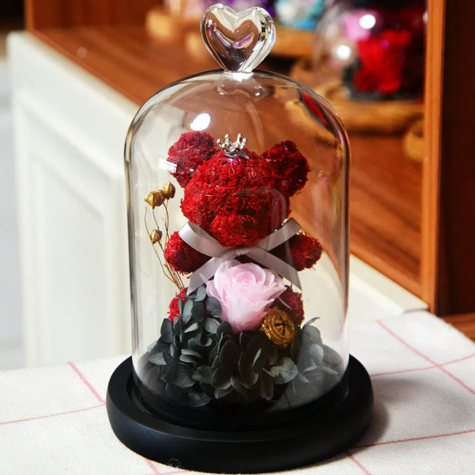 Rose Flower Teddy Bear Ornament
