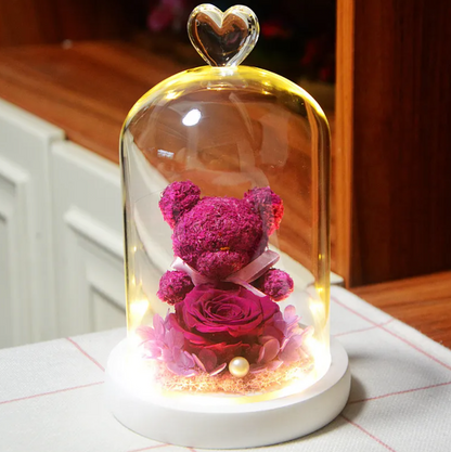 Rose Flower Teddy Bear Ornament