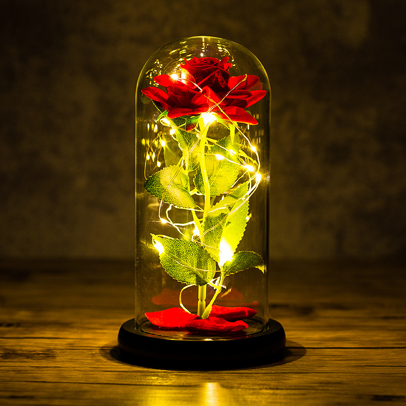 Enchanted Rose LED Glass Dome