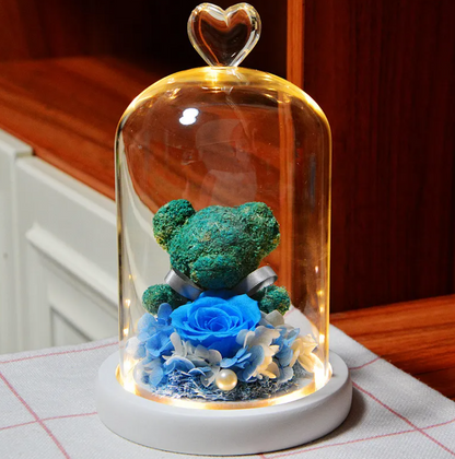 Rose Flower Teddy Bear Ornament