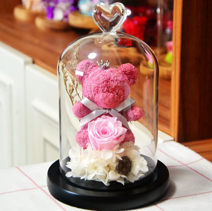 Rose Flower Teddy Bear Ornament