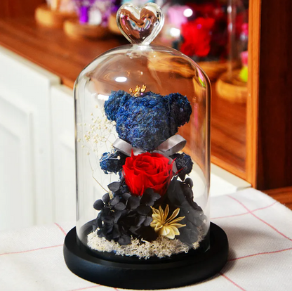 Rose Flower Teddy Bear Ornament