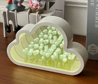 Cloud & Tulip Mirror Night Light