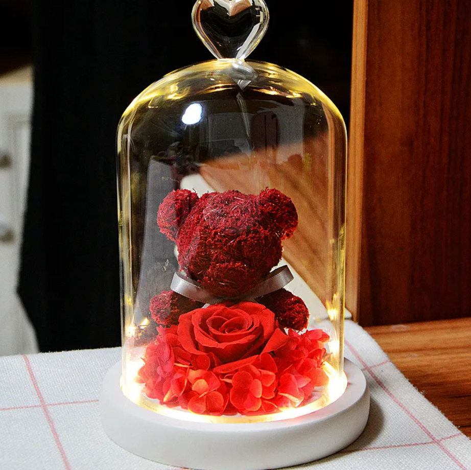 Rose Flower Teddy Bear Ornament