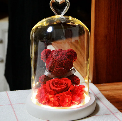Rose Flower Teddy Bear Ornament