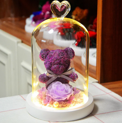 Rose Flower Teddy Bear Ornament
