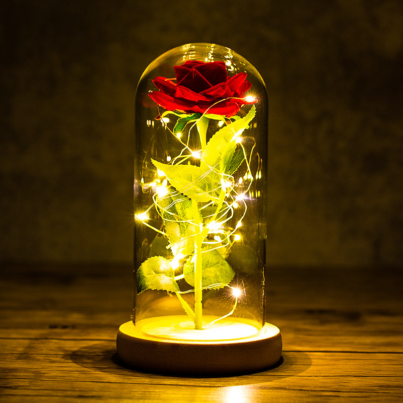 Enchanted Rose LED Glass Dome
