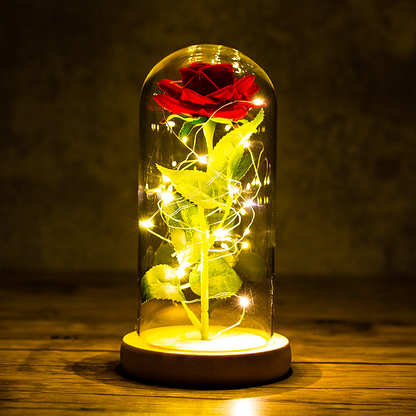 Enchanted Rose LED Glass Dome