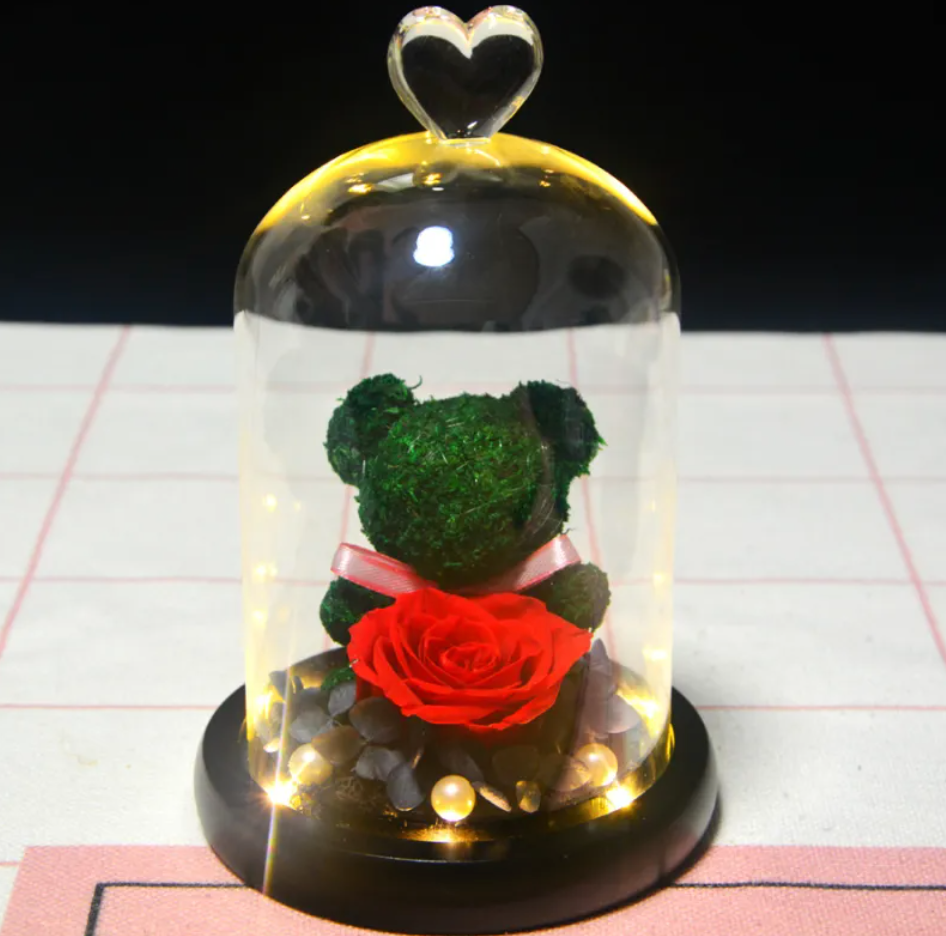 Rose Flower Teddy Bear Ornament