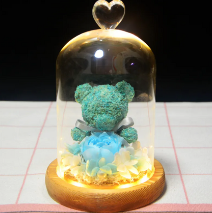 Rose Flower Teddy Bear Ornament