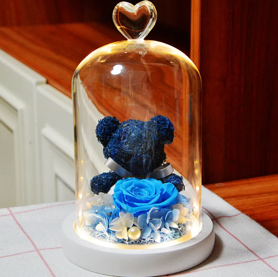 Rose Flower Teddy Bear Ornament