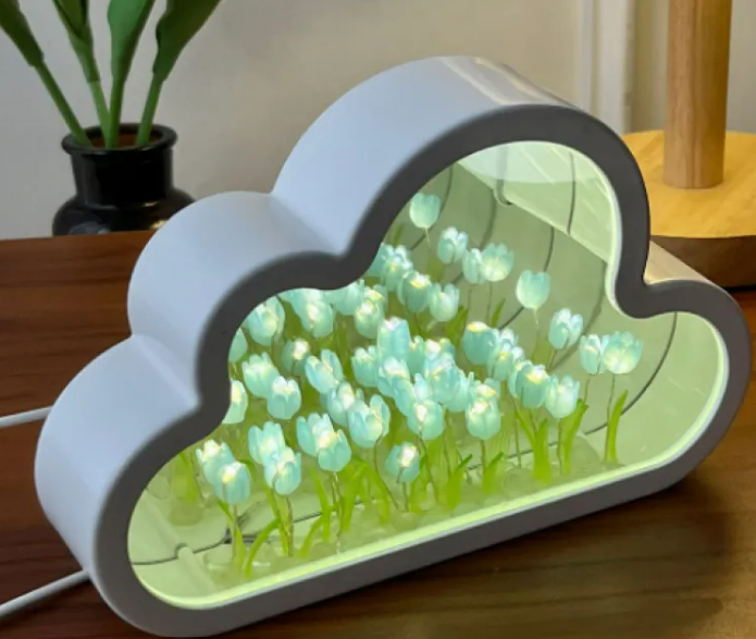 Cloud & Tulip Mirror Night Light