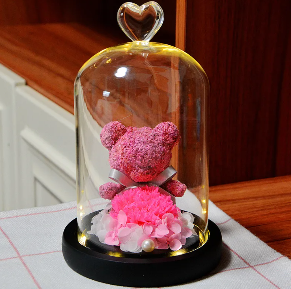 Rose Flower Teddy Bear Ornament