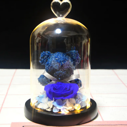 Rose Flower Teddy Bear Ornament
