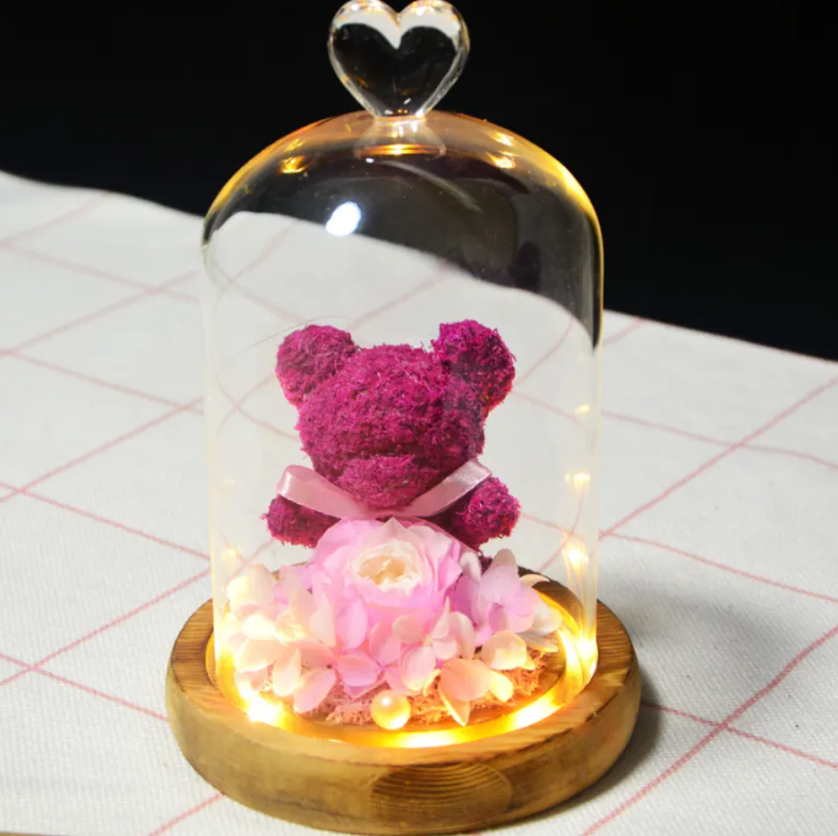 Rose Flower Teddy Bear Ornament