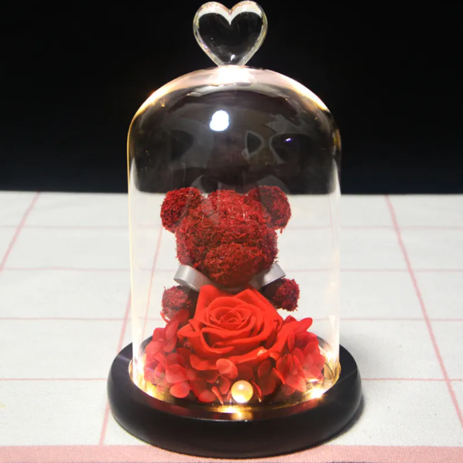 Rose Flower Teddy Bear Ornament