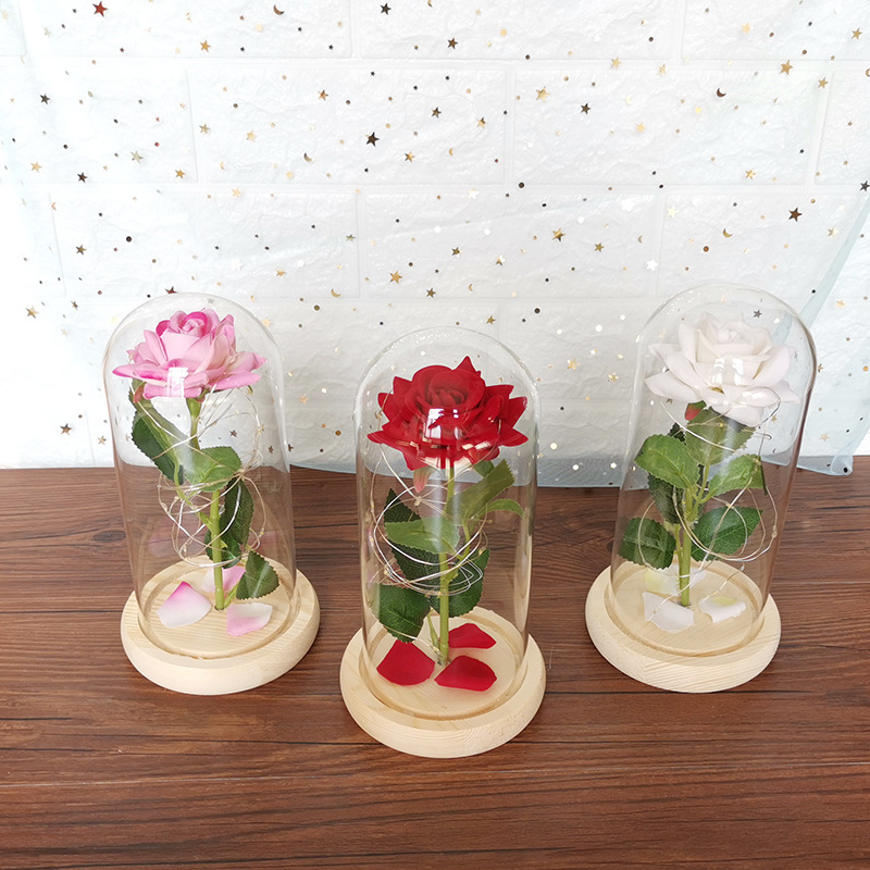 Enchanted Rose LED Glass Dome