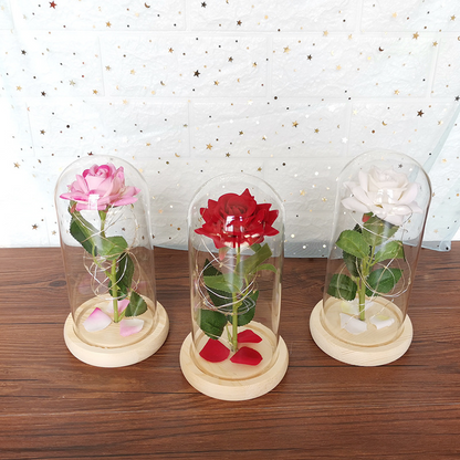 Enchanted Rose LED Glass Dome