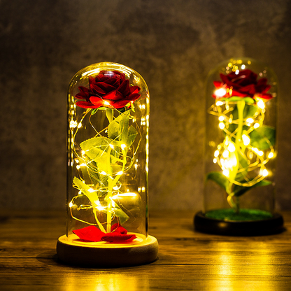Enchanted Rose LED Glass Dome