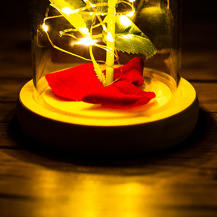 Enchanted Rose LED Glass Dome