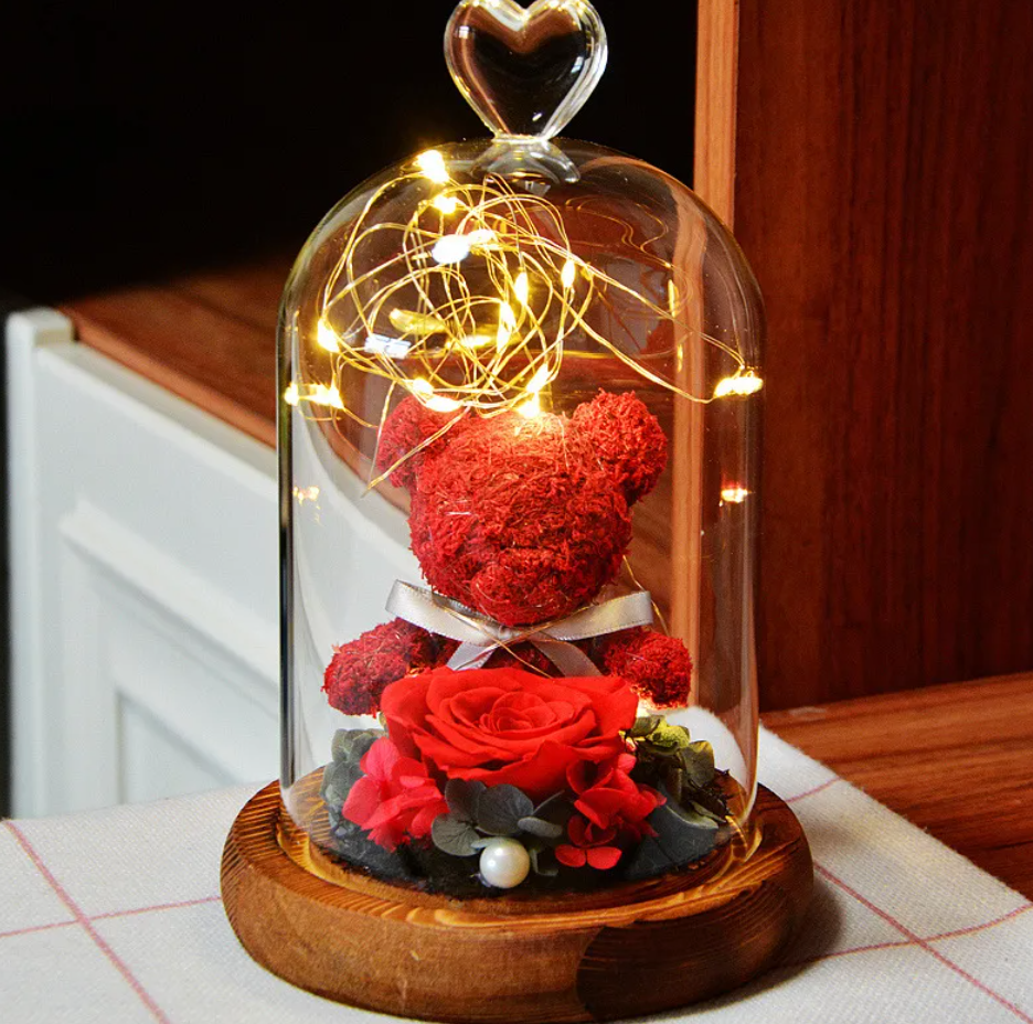 Rose Flower Teddy Bear Ornament