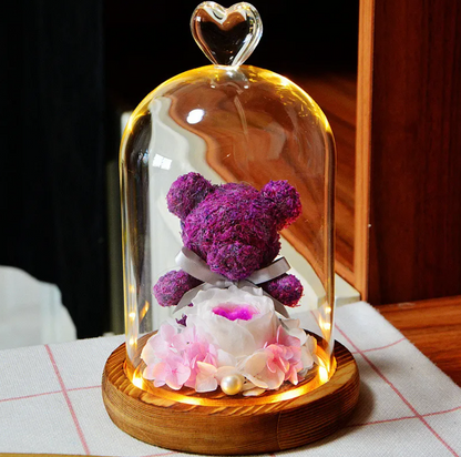 Rose Flower Teddy Bear Ornament