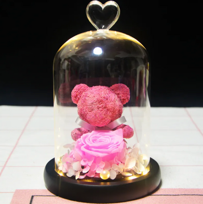 Rose Flower Teddy Bear Ornament
