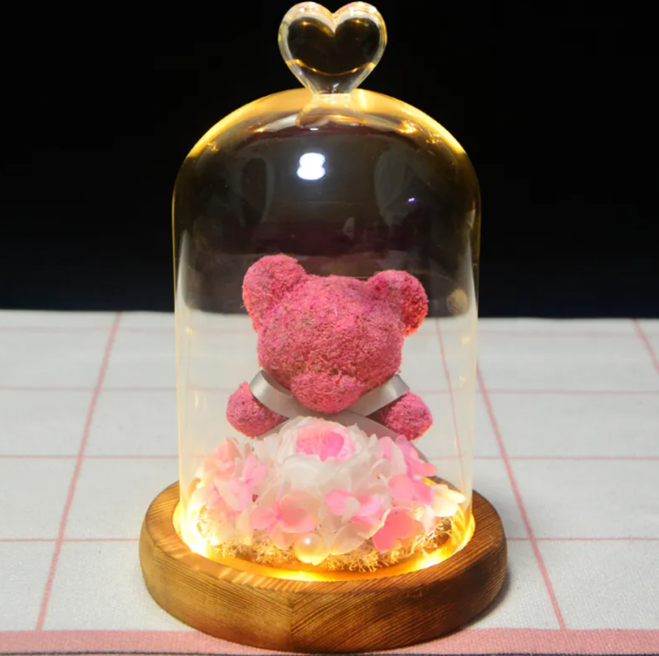 Rose Flower Teddy Bear Ornament