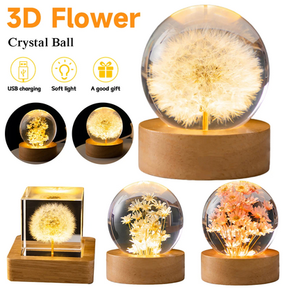 Flower Crystal Ball Night Light