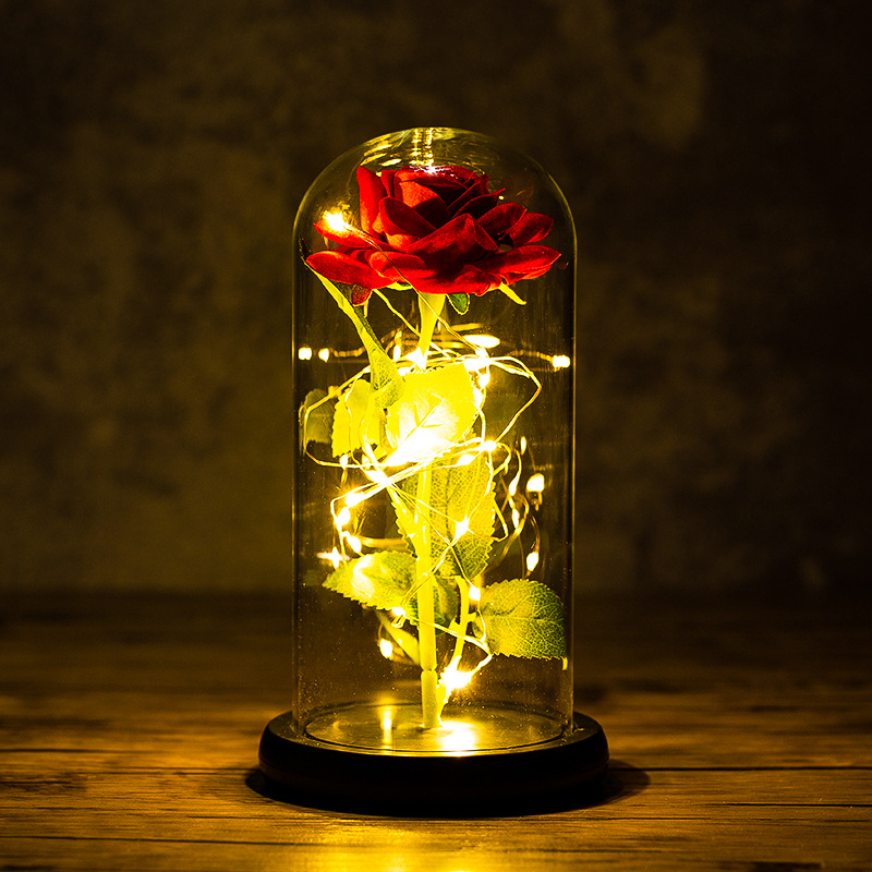 Enchanted Rose LED Glass Dome