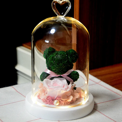 Rose Flower Teddy Bear Ornament