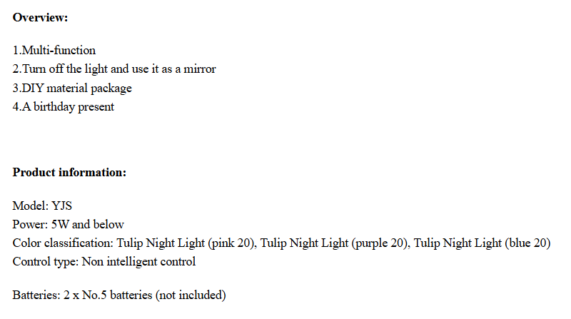 Cloud & Tulip Mirror Night Light