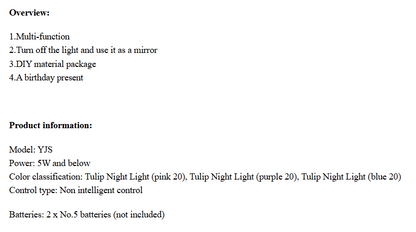 Cloud & Tulip Mirror Night Light