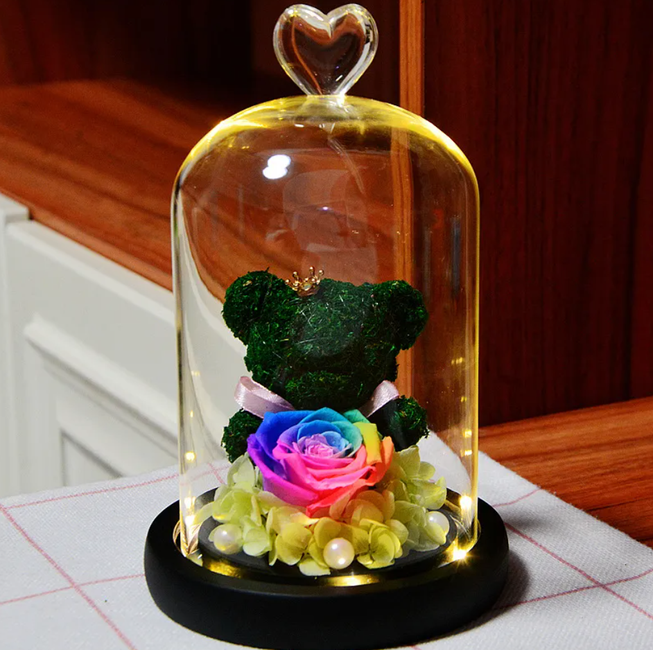 Rose Flower Teddy Bear Ornament