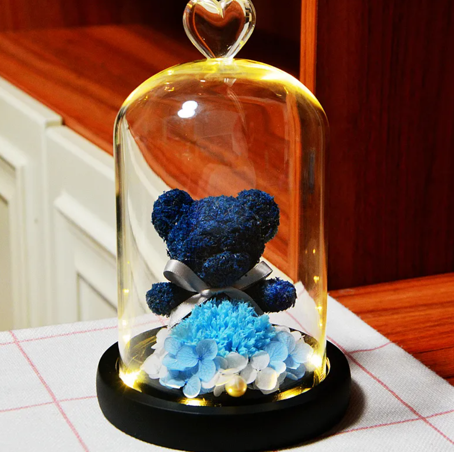 Rose Flower Teddy Bear Ornament