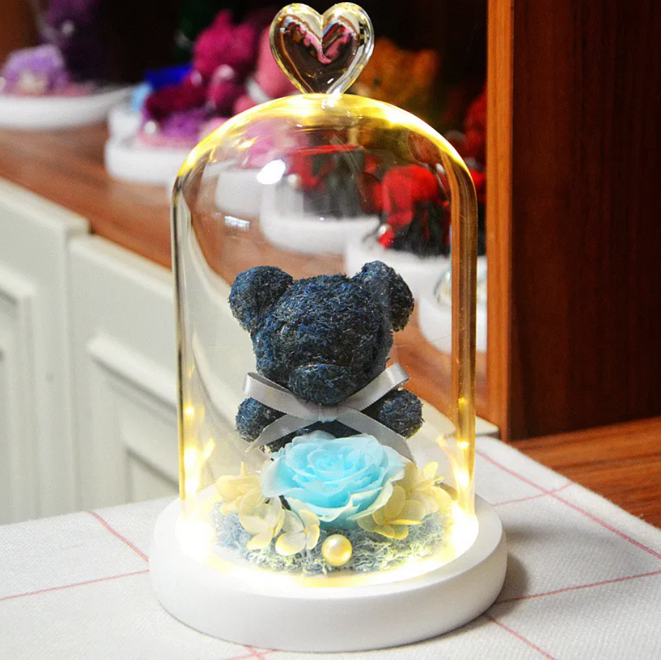 Rose Flower Teddy Bear Ornament