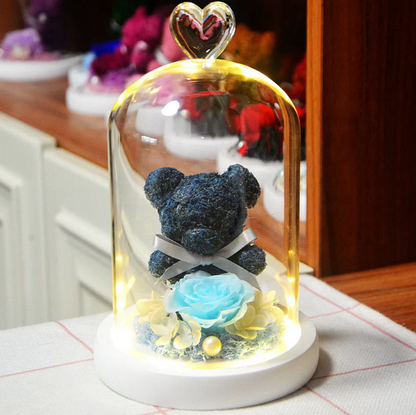Rose Flower Teddy Bear Ornament