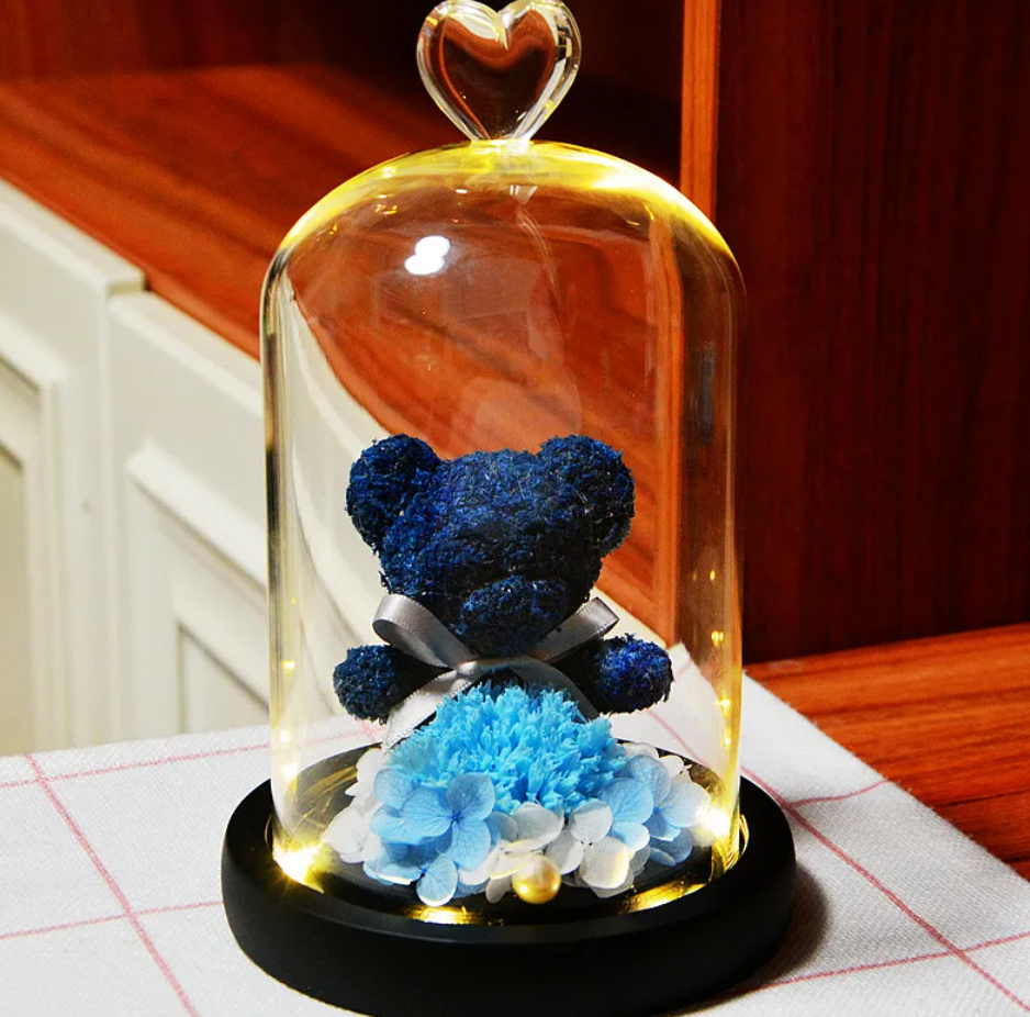 Rose Flower Teddy Bear Ornament
