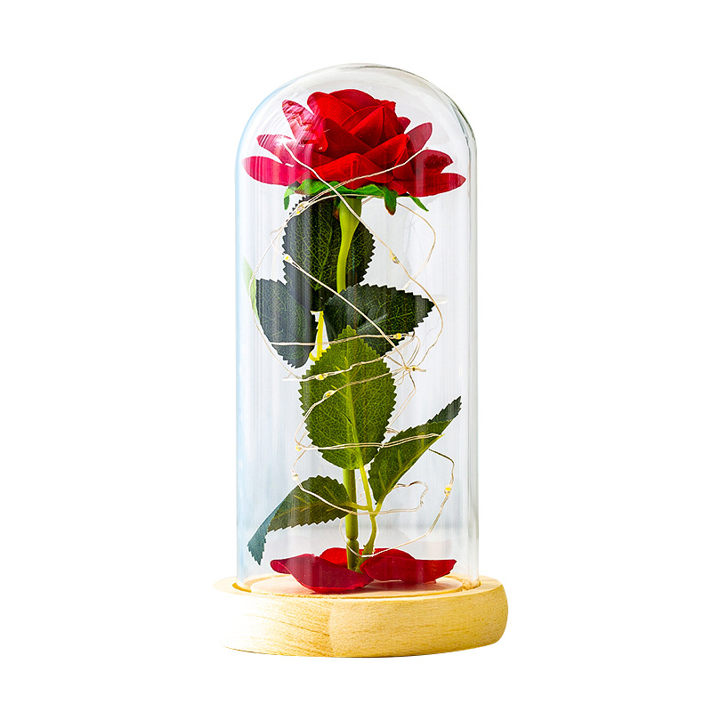 Enchanted Rose LED Glass Dome