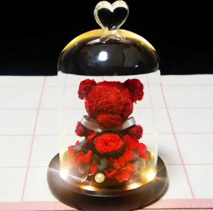 Rose Flower Teddy Bear Ornament