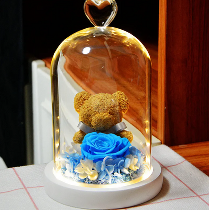 Rose Flower Teddy Bear Ornament